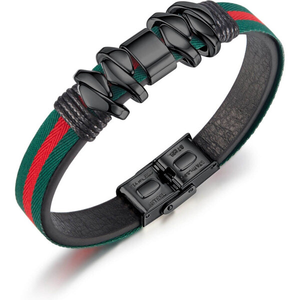 Titan Jewerly Pánsky oceľový náramok Retro Double Čierny 21 cm 65228376