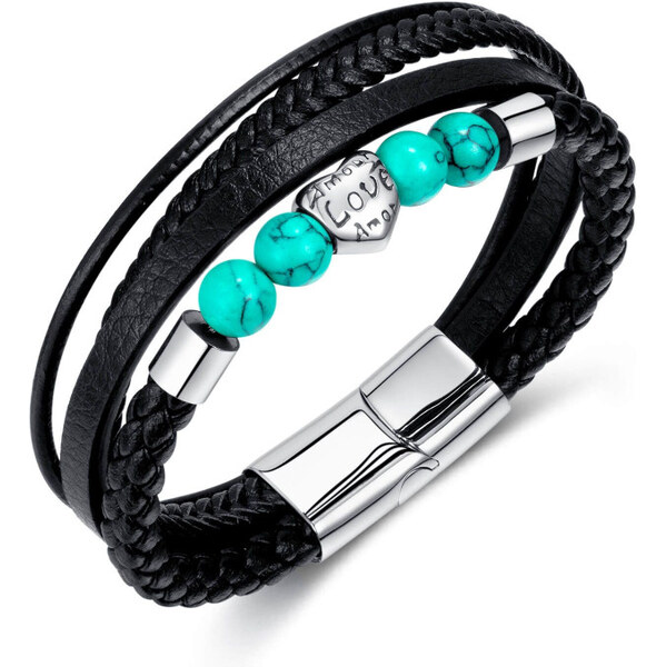 Titan Jewerly Pánsky oceľový náramok LOve Čierny 21cm 65228379