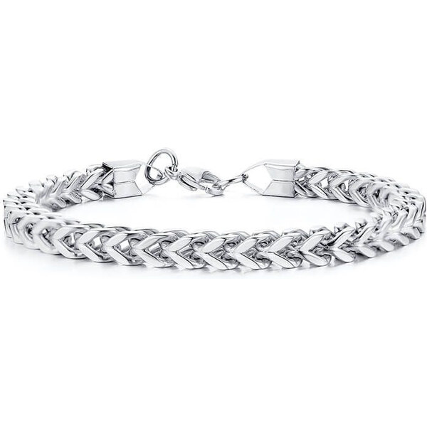 Impress Jewelry Náramok z chirurgickej ocele Curb Chain Strieborný 65228401