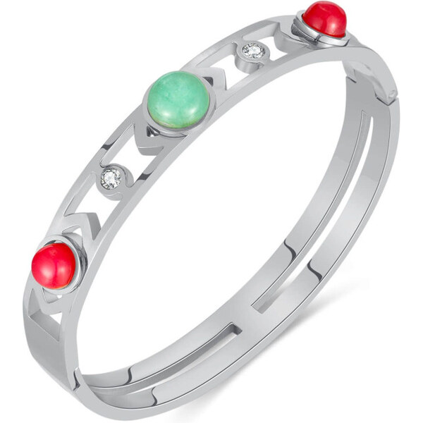 Titan Jewerly Dámsky pevný náramok s kamienkami Victoire Strieborný 65228413