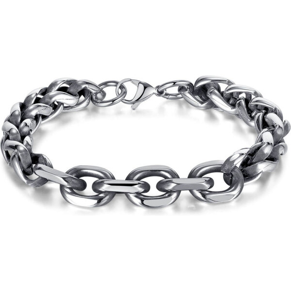 Impress Jewelry Náramok z chirurgickej ocele Punk Keel Strieborný 21cm 65228424