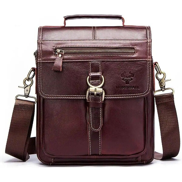 Humerpaul pánska kožená taška Kastor Hnedá 5L 65228428