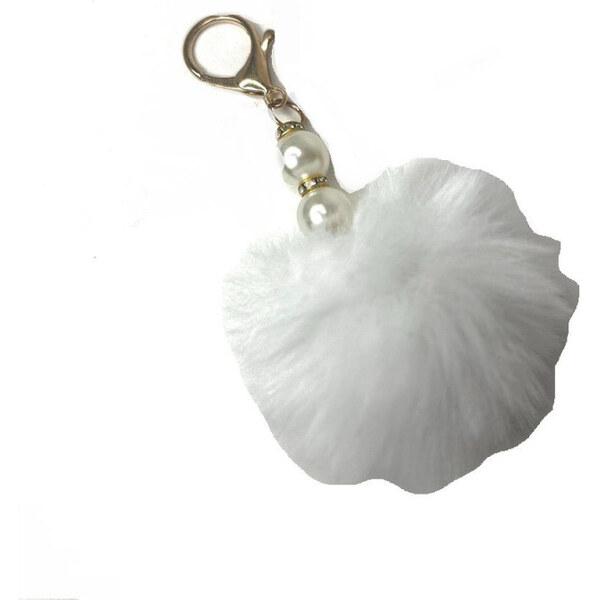 Lifestyle Prívesok na batoh Biela brmbolce s perličky 65228455