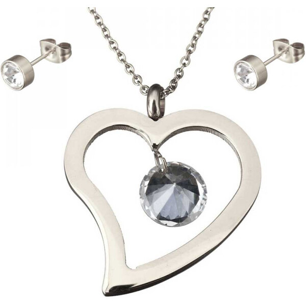 Impress Jewelry Súprava šperkov z chirurgickej ocele Srdce Strieborný 65228495
