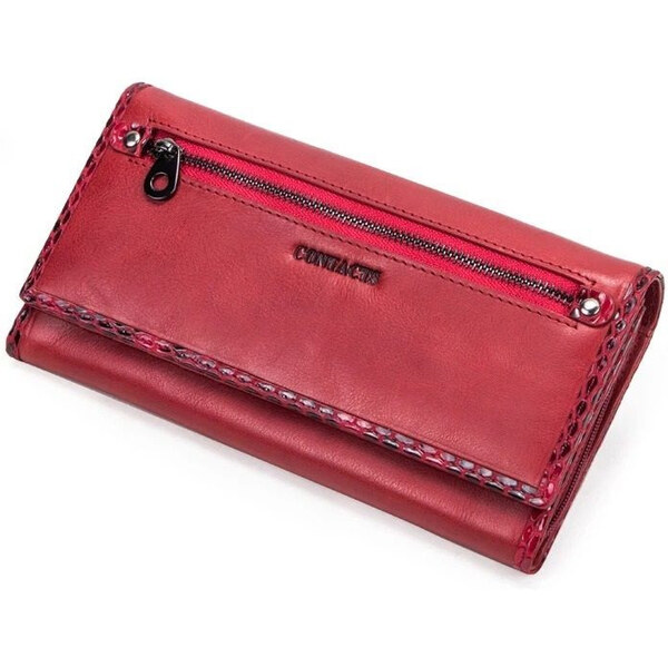 Contacts dámska dlhá kožená peňaženka Aventin Bordová 65228525