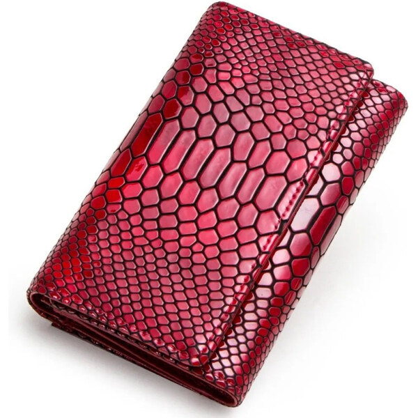 Contacts stredná kožená peňaženka Snake Červená 65228540