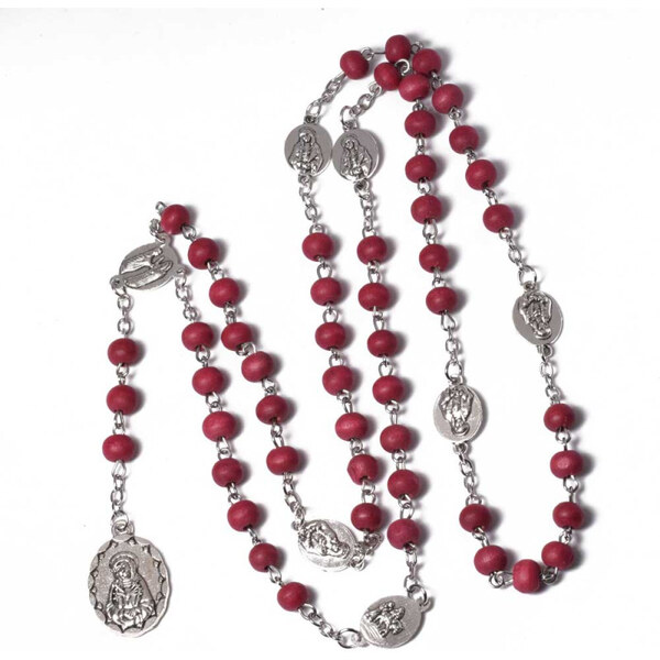 Impress Jewelry Ruženec s drevenými korálkami Bordový 65228645