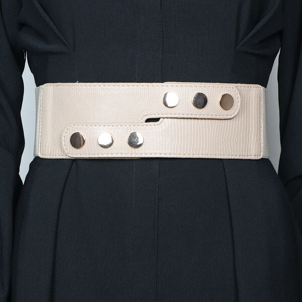 Lifestyle Dámsky široký pružný strečový opasok Kaivo Béžový 65228745