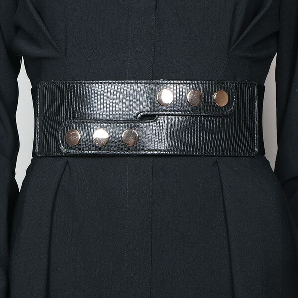 Lifestyle Dámsky široký pružný strečový opasok Kaivo Čierny 65228744