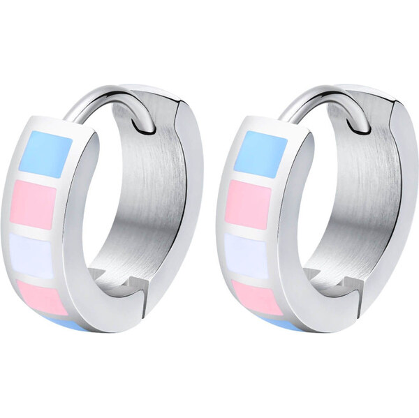 Impress Jewelry Dámske Oceľové kruhové náušnice 13mm Pride Strieborné 65228767