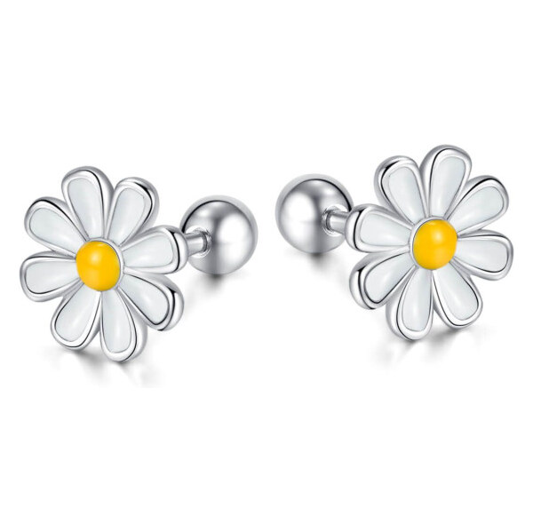 Impress Jewelry Dámske oceľové šróbovacie náušnice Margaréta Biele 65228760