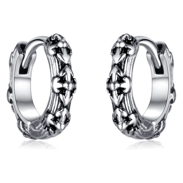 Impress Jewelry Oceľové Náušnice kruhy s krížom 12mm Strieborné 65228751