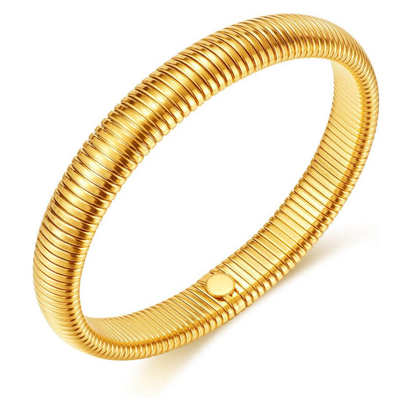 Titan Jewerly Dámsky oceľový pružinový náramok Zlatý 65228778