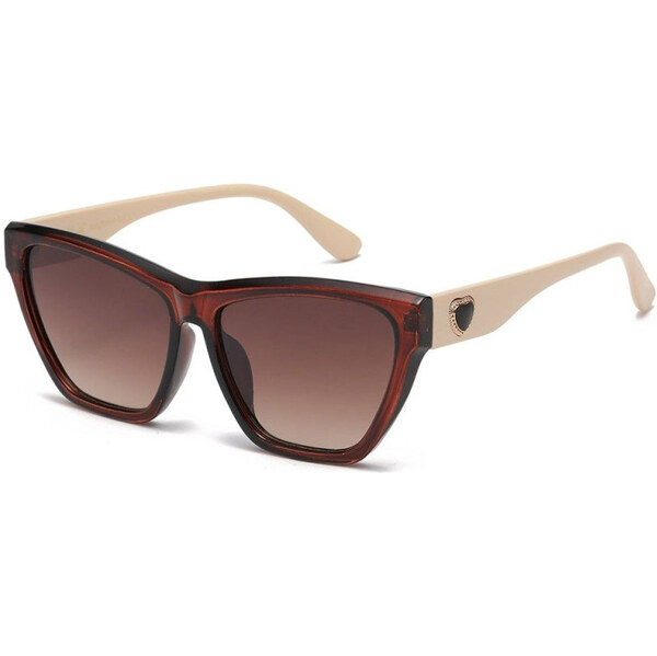 GISELLE CAT EYE dámske slnečné okuliare so srdiečkom Hnedé 65228974