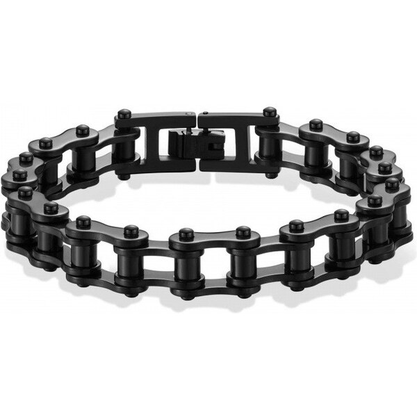 Impress Jewelry Náramok z chirurgickej ocele Moto Chain Čierny 65229065
