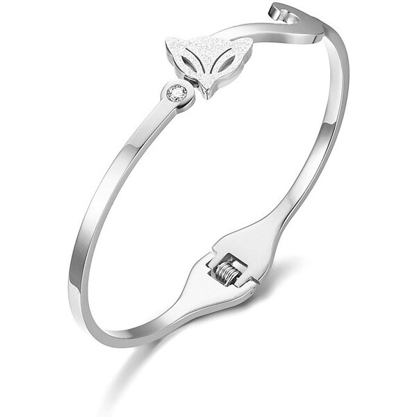 Titan Jewerly Dámsky oceľový náramok s Liška Fox - Strieborný 65229070