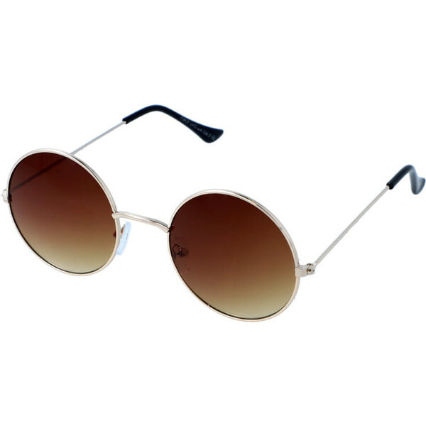 Wayfarer style Revers slnečné okuliare Lenonky zlaté Hnedé 65229169