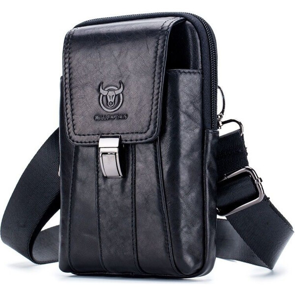 Bullcaptain kožená taška a puzdro na opasok Chardin Čierna 65229239