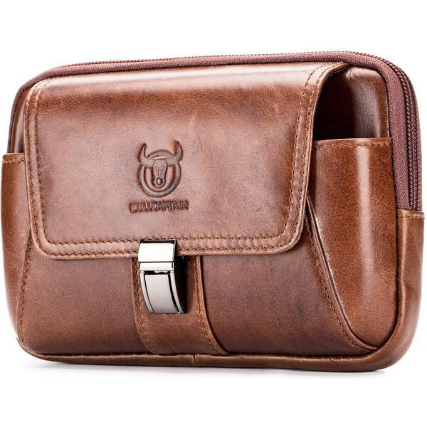 Bullcaptain kožená taška na opasok Linner Hnedá 65229241
