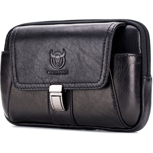 Bullcaptain kožená taška na opasok Linner Čierna 65229242