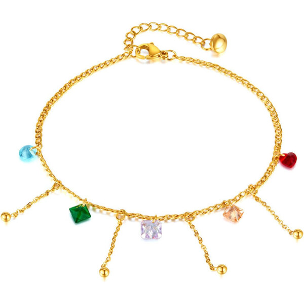 Titan Jewerly Retiazka na nohu z chirurgickej ocele Candy Color Zlatý 65229275