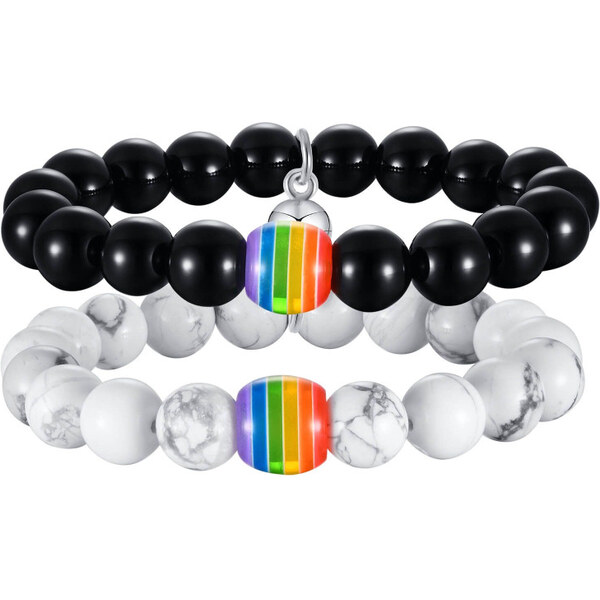 Titan Jewerly Pružné náramky pre dvoch s magnetickými guličkami LGBT 65229284