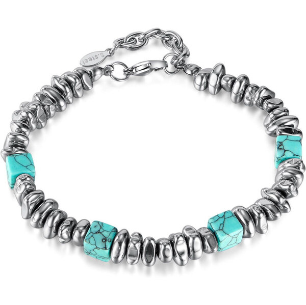 Impress Jewelry Náramok z hematitových korálikov a kameňom Modrý 65229282