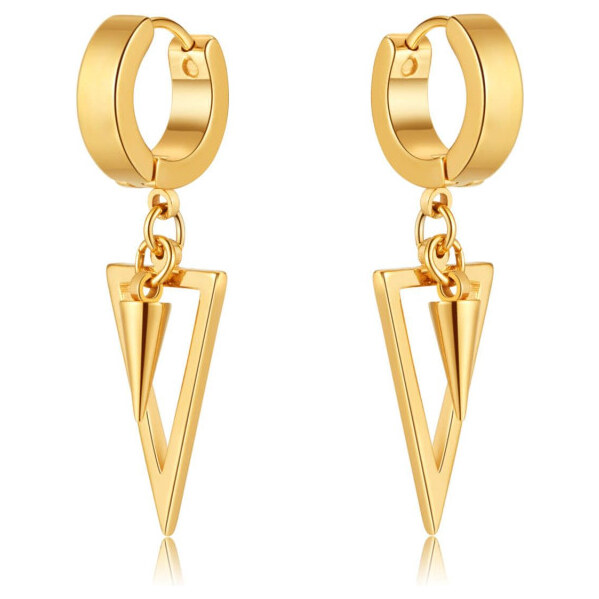 Titan Jewerly Náušnice z chirurgickej ocele Triangel 13mm Zlaté 65229298