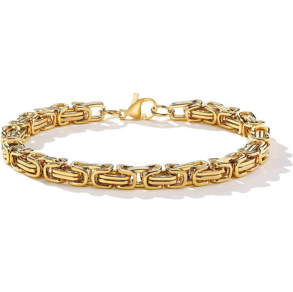 Impress Jewelry Náramok z chirurgickej ocele Byzantine 6mm-21cm Zlatý 65229306