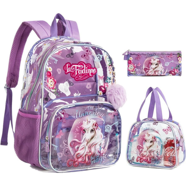 Jasminestar Jasmine Dievčenský školský batoh set 3v1 Jednorožec Pure 65229367