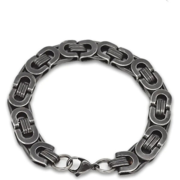 Impress Jewelry Pánsky náramok z ocele Flat Boy Vintage Dark 8 mm / 19 65229383