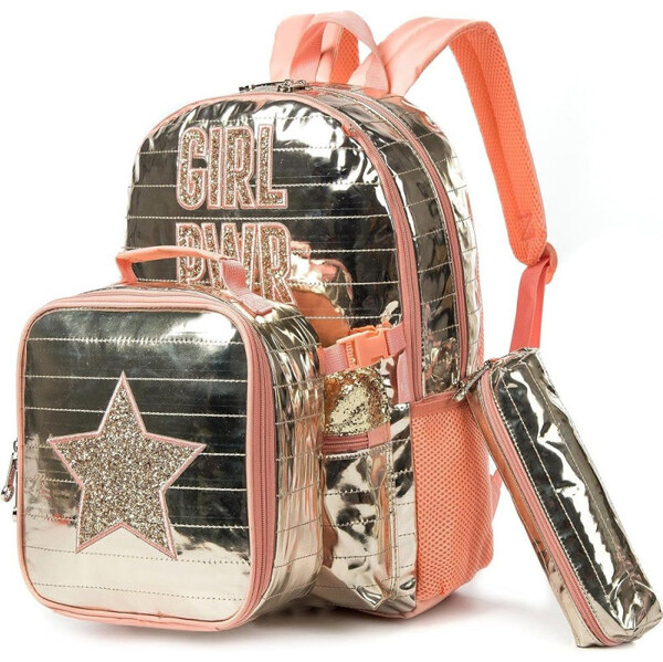 Jasminestar Jasmine Dievčenský školský batoh set 3v1 Holografický Girl 65229395