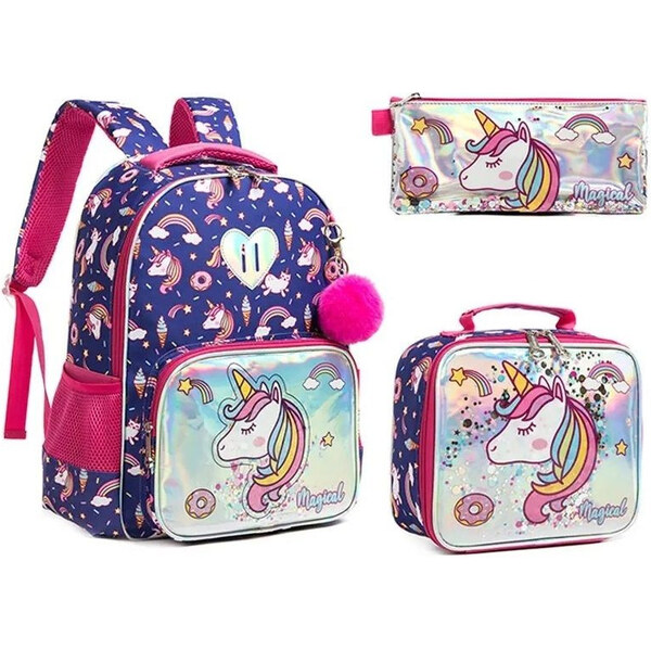 Jasminestar Jasmine Dievčenský školský batoh set 3v1 Jednorožec s 65229411