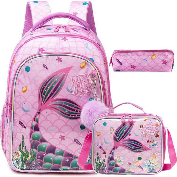 Jasminestar Jasmine Dievčenský školský batoh set 3v1 Little Mermaid 65229422