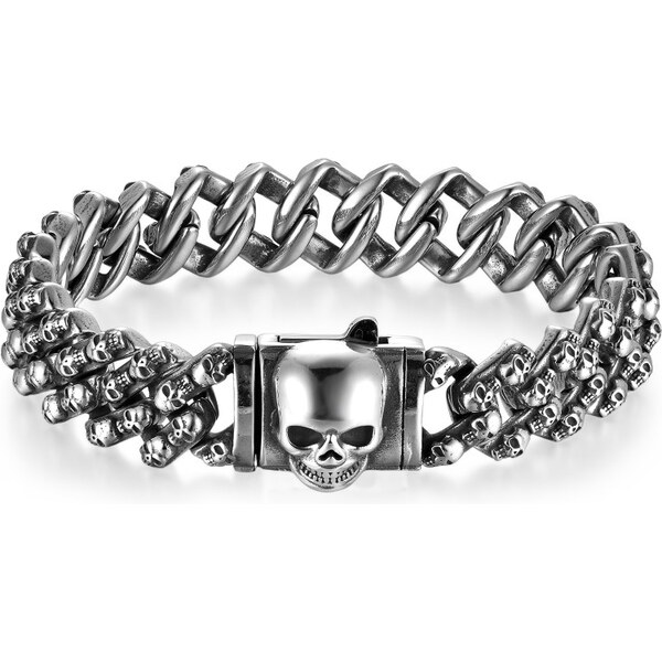 Impress Jewelry Punkový vintage náramok z chirurgickej ocele Lebky 65229434