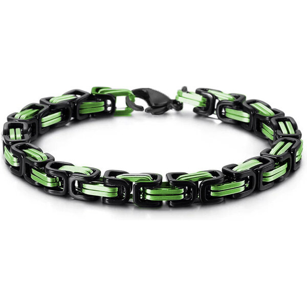 Impress Jewelry Pánsky náramok z ocele Be Hard Zelený 8 mm / 19-24 cm 65229444