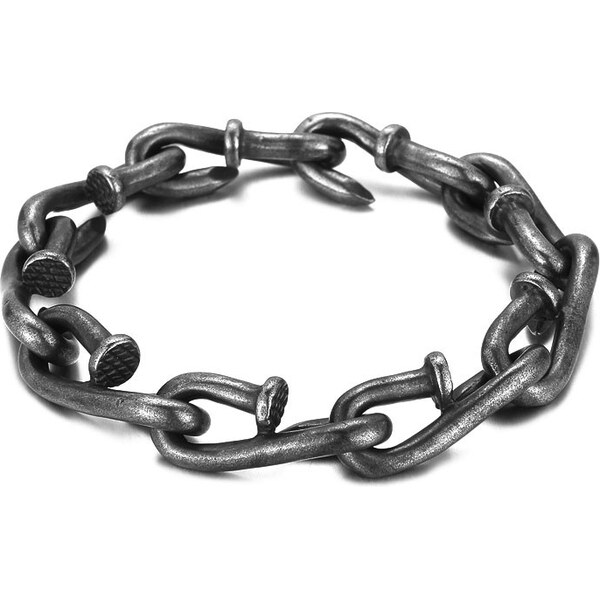 Impress Jewelry Punkový náramok z oceľových Klincov gunmetal 65229446