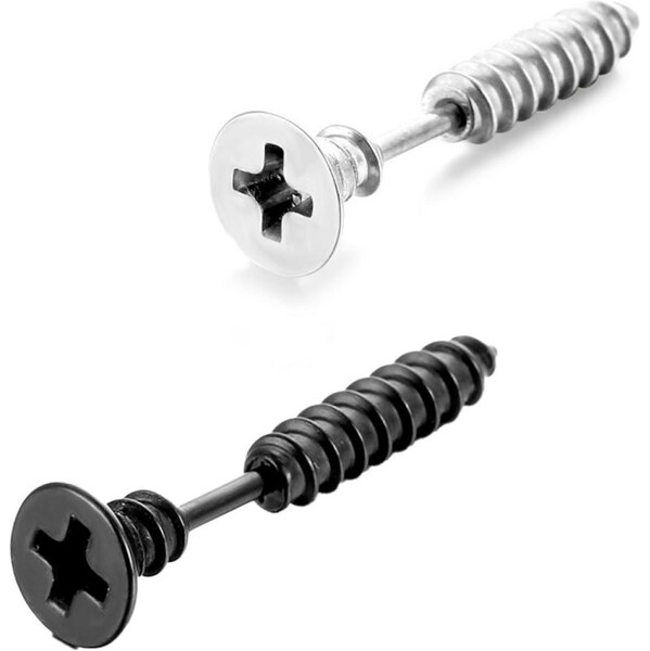 Impress Jewelry Punkové skrutkovacie náušnice oceľový Vrut 65229457