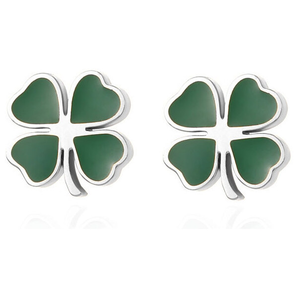Impress Jewelry Puzetové náušnice z nerezovej ocele Štvorlístok 65229462