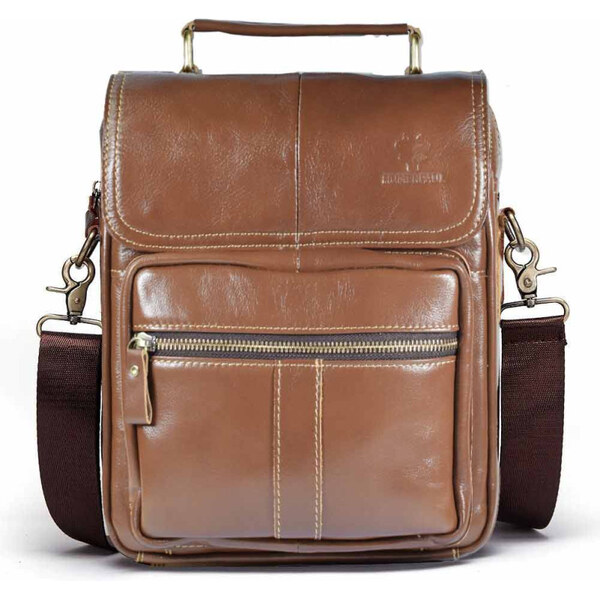 Humerpaul pánska kožená taška Quirin Svetlo hnedá 7L 65229476