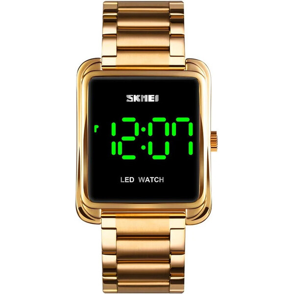 Skmei 1505 celokové LED hodinky Green Fusion Zlaté 65229610
