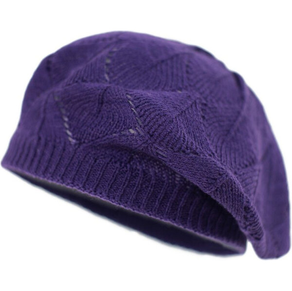 Artofpolo Dámsky pletený baret Liliana Fialový 65229632