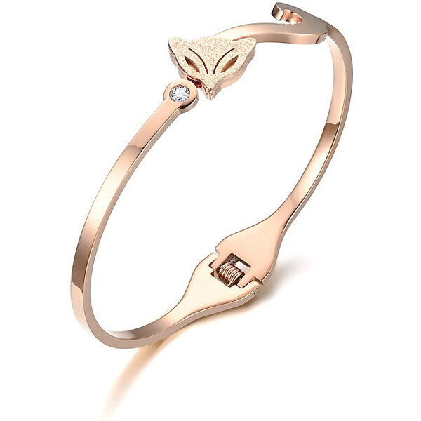 Titan Jewerly Dámsky oceľový náramok s Liška Fox - Ružové zlato 65229663