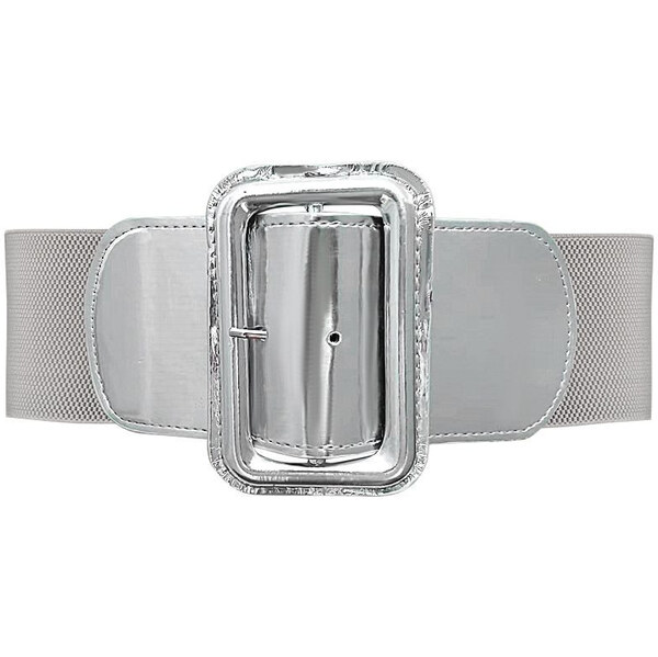 Lifestyle Dámsky strečový široký lesklý opasok Casila Šedo-strieborný 65229783