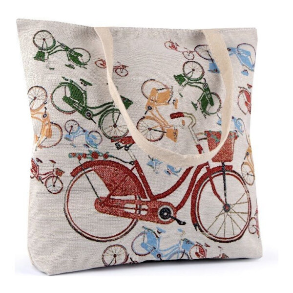 Lifestyle Ľanová nákupná alebo plážová taška Bicykle 65229817