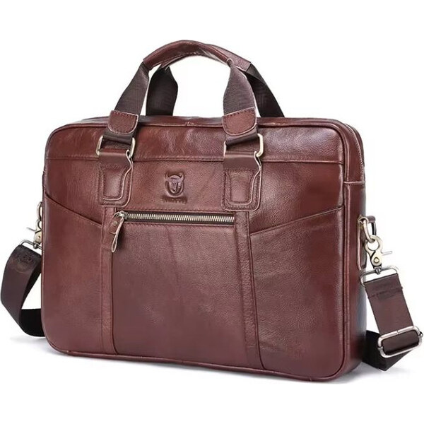 Bullcaptain pánska kožená taška Pasteur Hnedá 11L 65229918