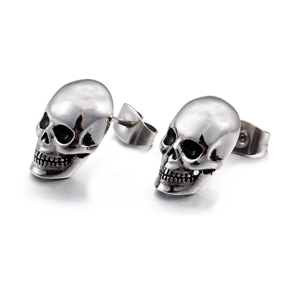 Impress Jewelry Puzetové náušnice z ocele Punk Skull Lebka 65229935