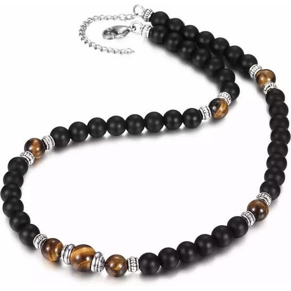 Impress Jewelry Náhrdelník z lávových kameňov a ocele Elysium 65229963