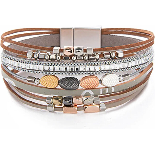 Lodestar Dámsky metalický náramok Hippie vibe Strieborný 65230011