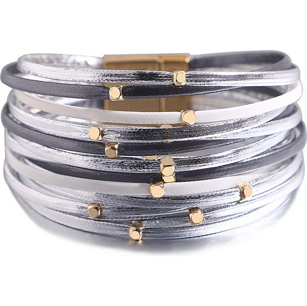 Lodestar Dámsky metalický náramok Gold Drops Strieborný 65230009